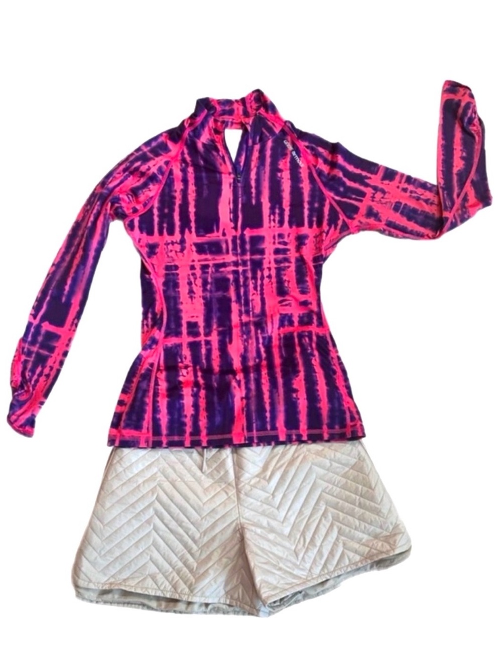UNDER ARMOUR ~ Pink and Purple Tie-Dye Athletic Top size SP